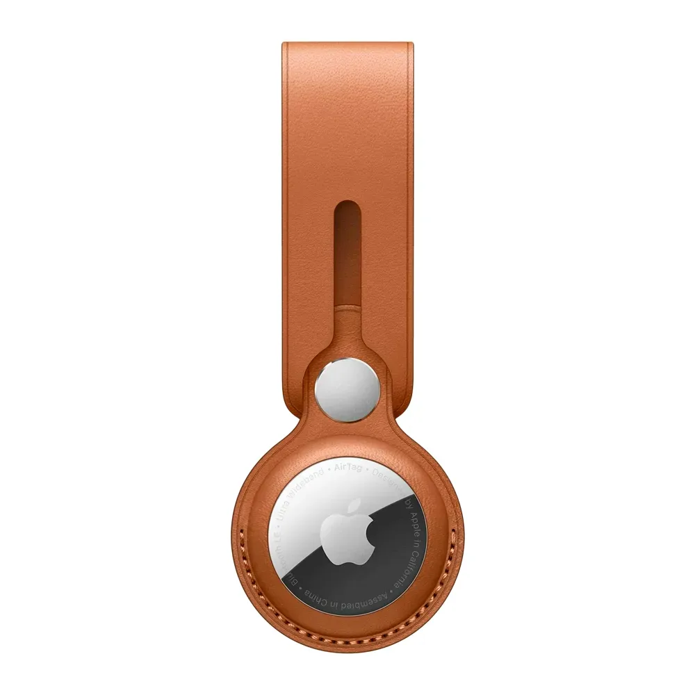 Кожаный брелок-подвеска Apple Leather Loop для AirTag, Saddle Brown (Золотисто-коричневый)