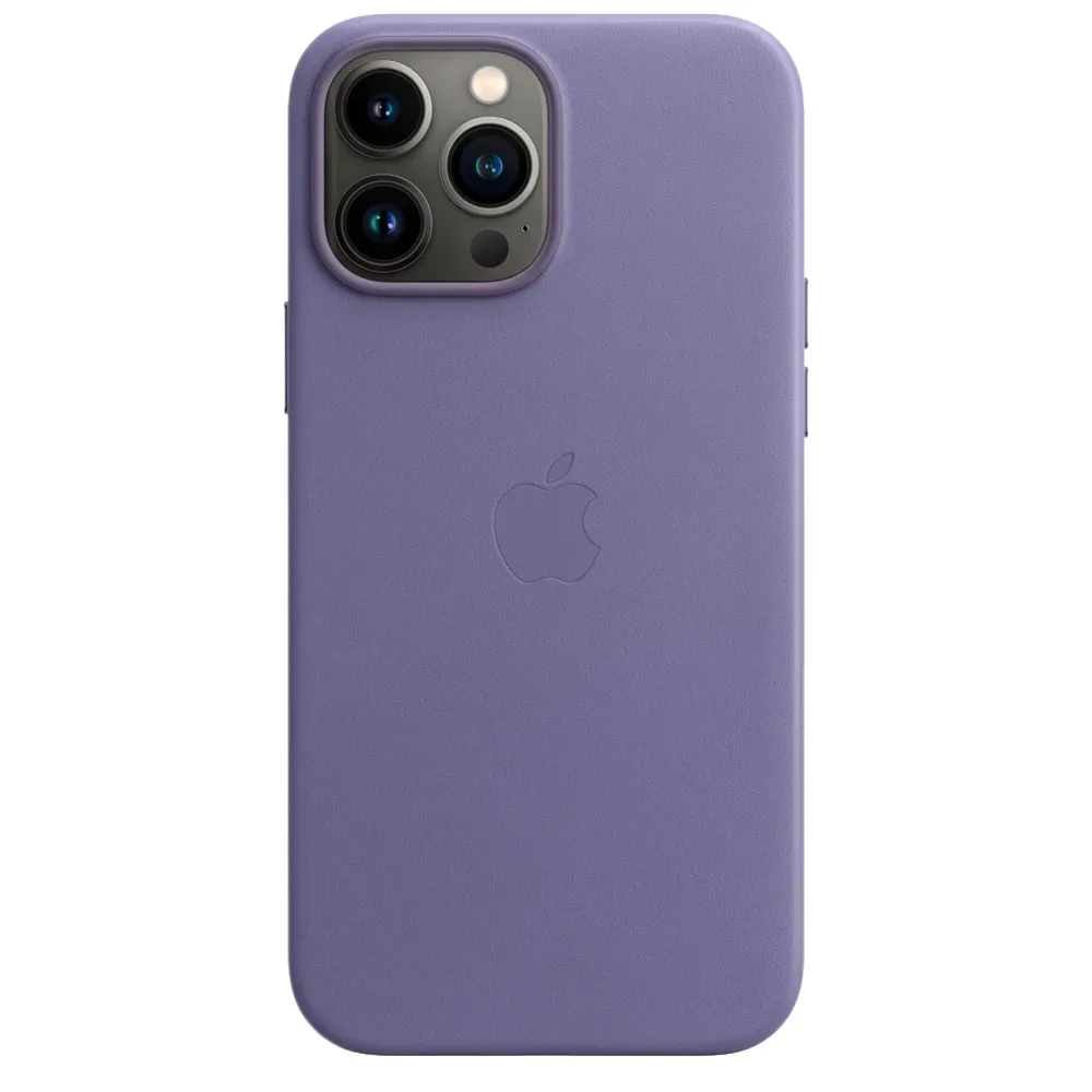 Кожаный чехол с поддержкой MagSafe Apple Leather Case для iPhone 13 Pro Max, Wisteria (Сиреневая глициния)