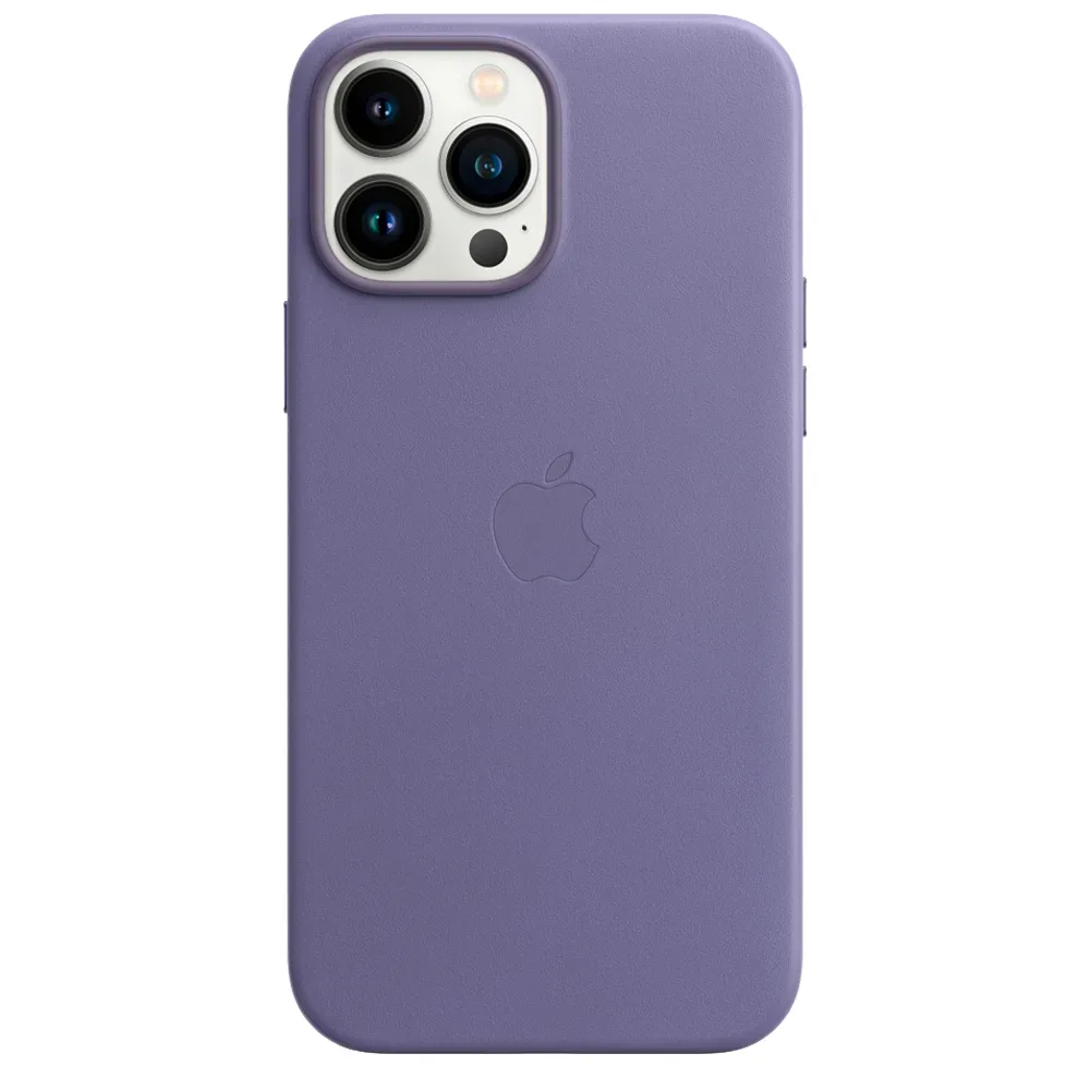 Кожаный чехол с поддержкой MagSafe Apple Leather Case для iPhone 13 Pro Max, Wisteria (Сиреневая глициния)