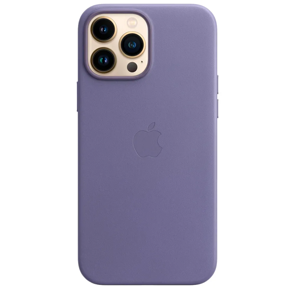 Кожаный чехол с поддержкой MagSafe Apple Leather Case для iPhone 13 Pro Max, Wisteria (Сиреневая глициния)