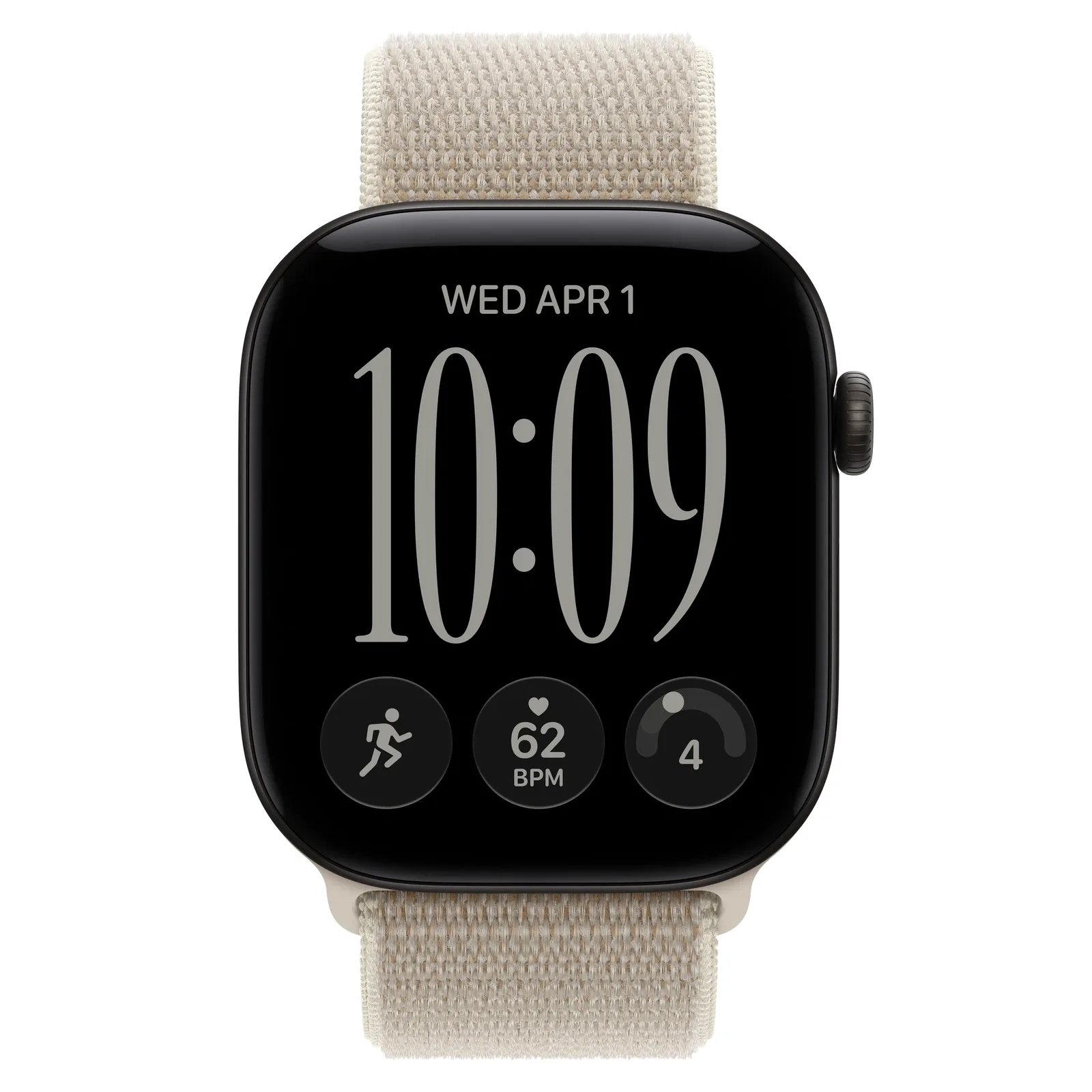 Умные часы Apple Watch Series 12 GPS, 46mm, Black Aluminum Case with Limestone Sport Loop