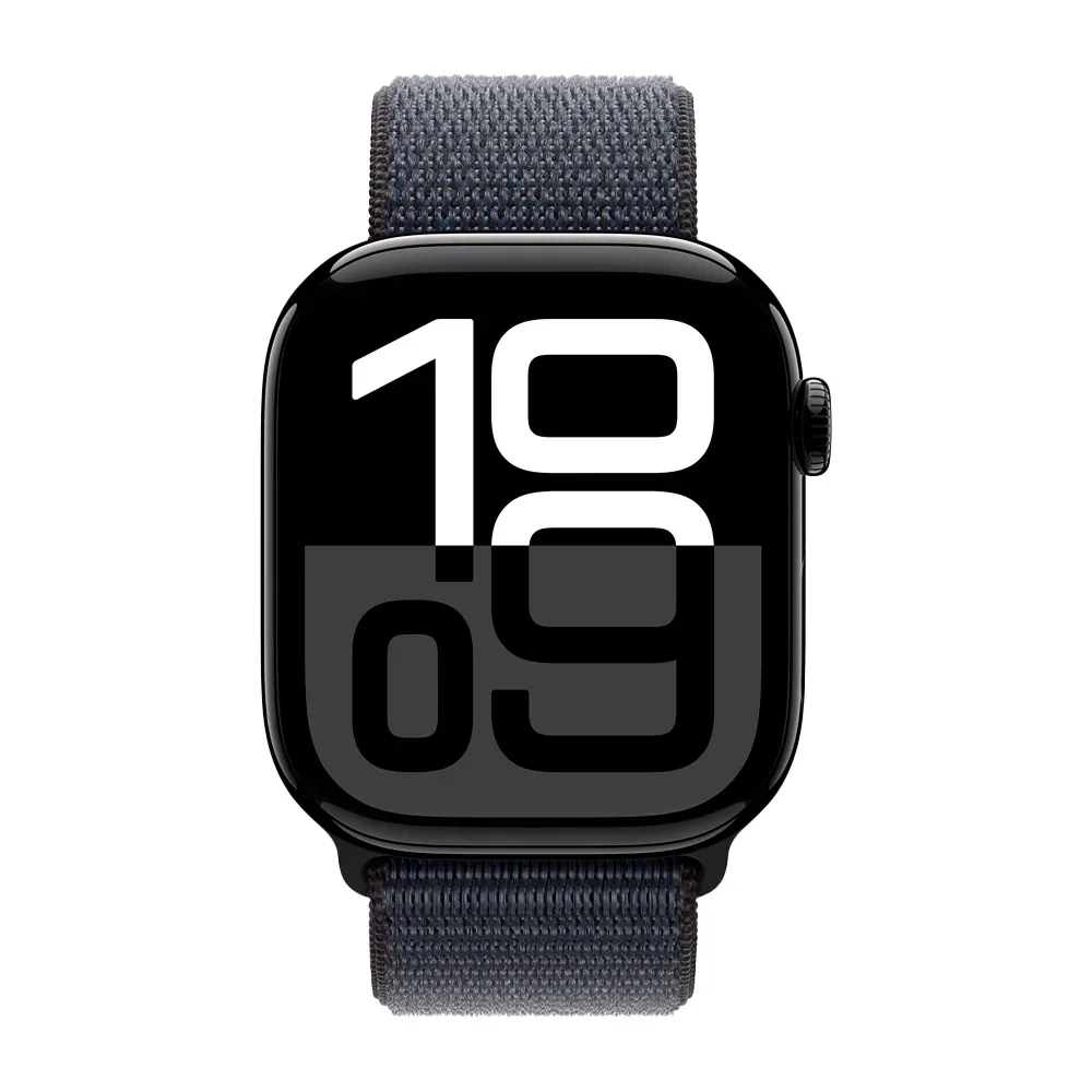 Умные часы Apple Watch Series 10 GPS, 46mm, Jet Black Aluminium Case with Sport Loop, Ink