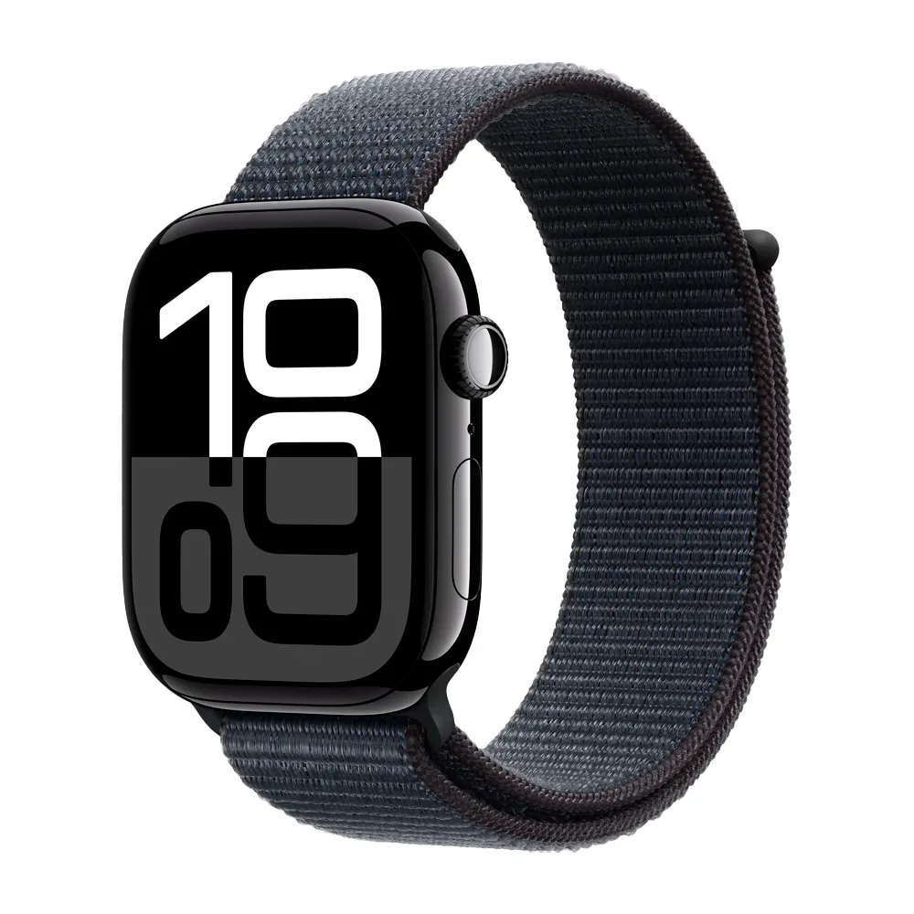 Умные часы Apple Watch Series 10 GPS, 46mm, Jet Black Aluminium Case with Sport Loop, Ink