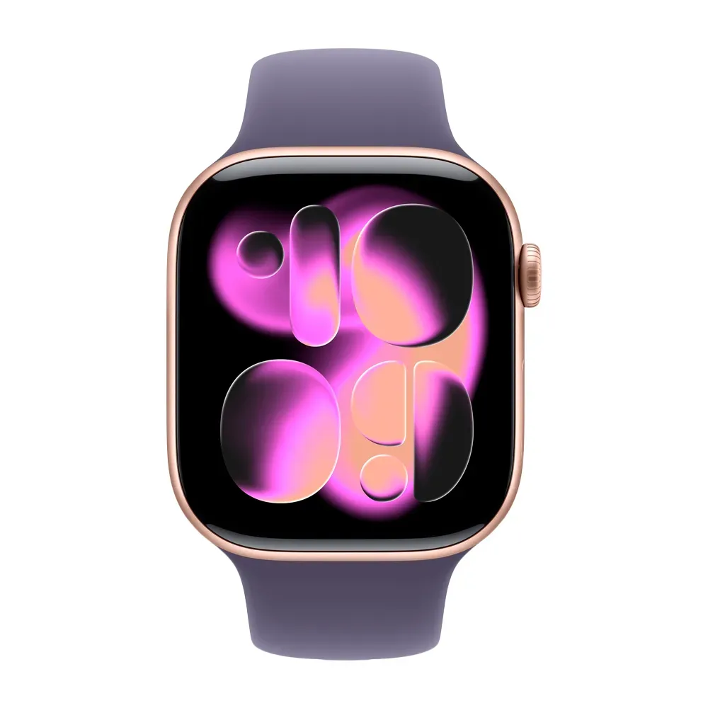 Умные часы Apple Watch Series 11 GPS, 46mm, Rose Gold Aluminium Case with Purple Fog Sport Band, S/M