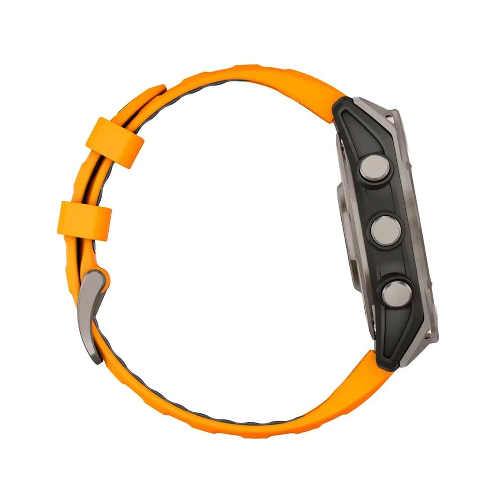 Умные часы Garmin Fenix 8, 47мм, Amoled Sapphire Titanium Orange (010-02904-11)