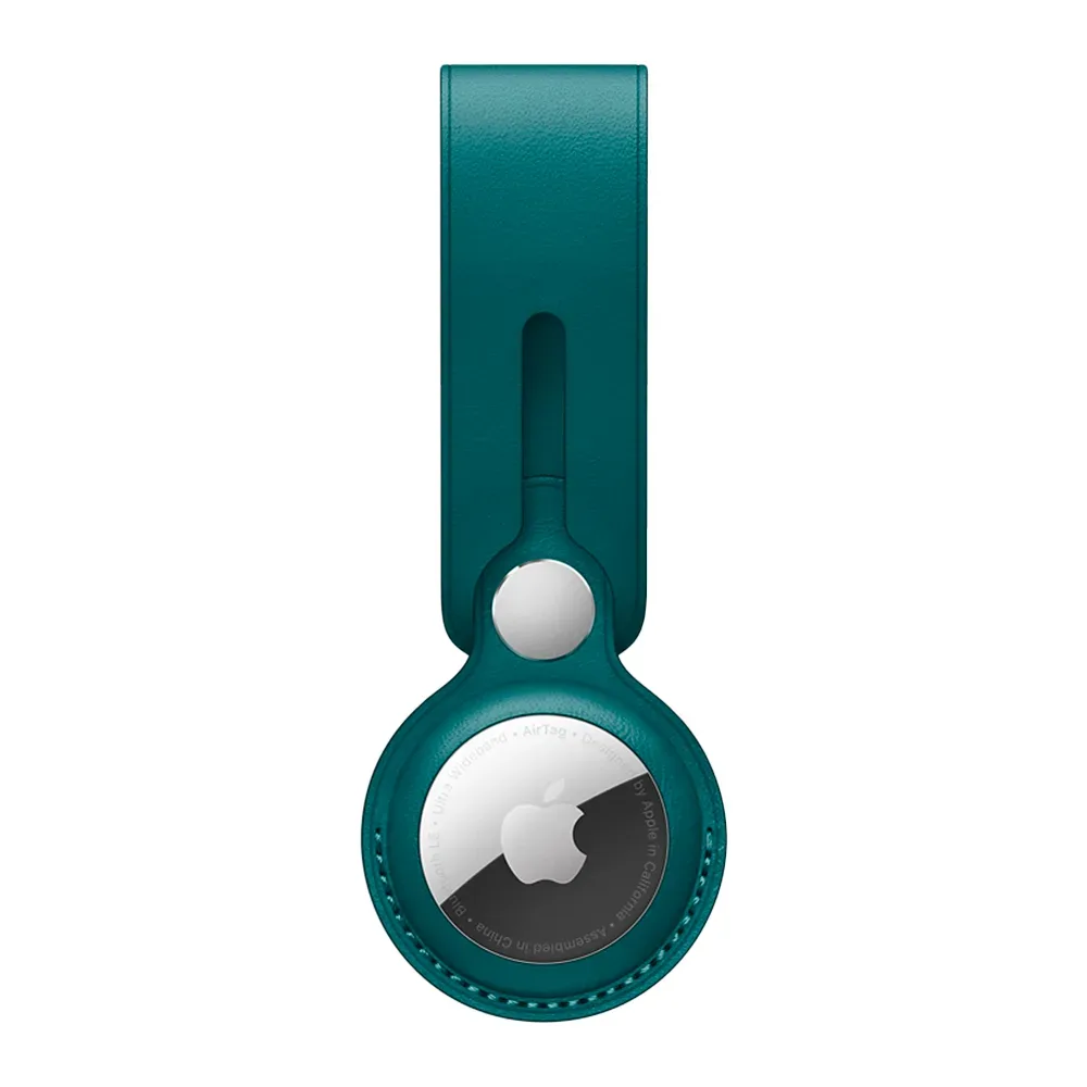 Кожаный брелок-подвеска Apple Leather Loop для AirTag, Forest Green (Зеленый лес)