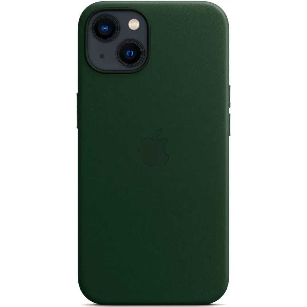 Кожаный чехол с поддержкой MagSafe Apple Leather Case для iPhone 13, Sequoia Green (Зеленая секвойя)