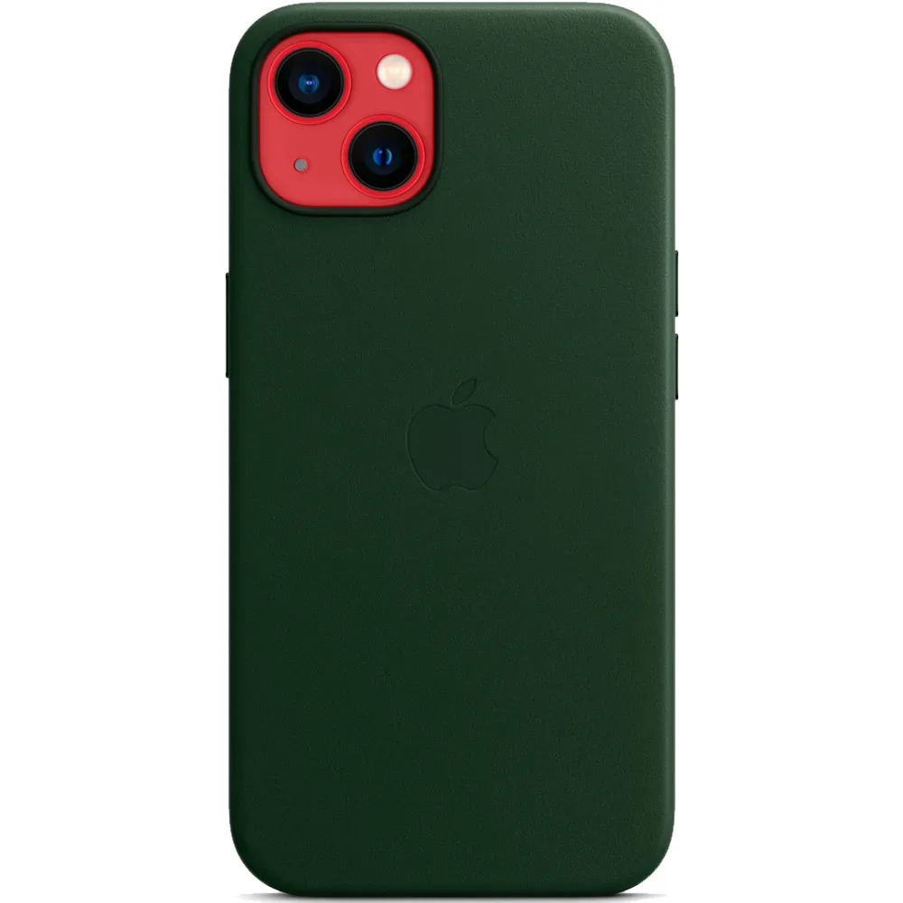 Кожаный чехол с поддержкой MagSafe Apple Leather Case для iPhone 13, Sequoia Green (Зеленая секвойя)