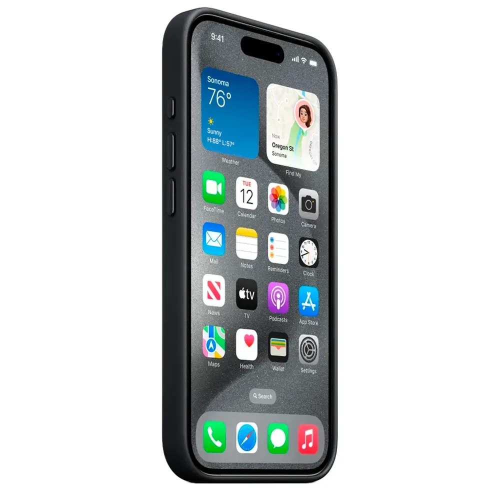 Тканевый чехол с поддержкой MagSafe Apple FineWoven Case для iPhone 15 Pro Max, Black (Черный)