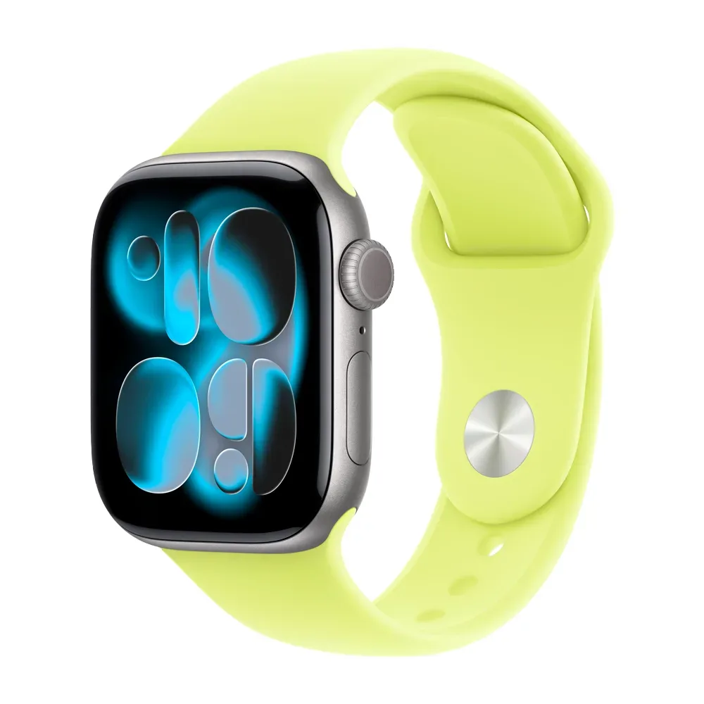 Умные часы Apple Watch Series 11 GPS, 42mm, Space Gray Aluminium Case with Neon Yellow Sport Band, S/M