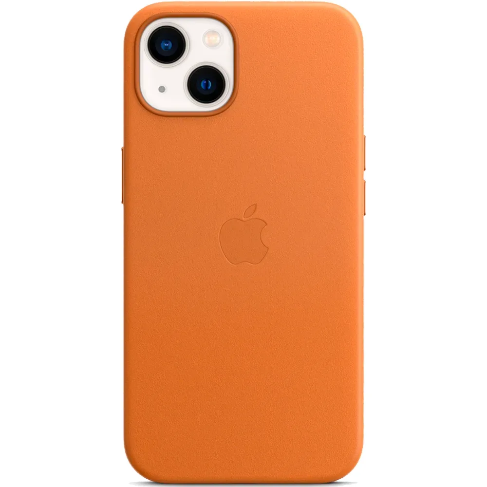 Кожаный чехол с поддержкой MagSafe Apple Leather Case для iPhone 13, Golden Brown (Золотистая охра)