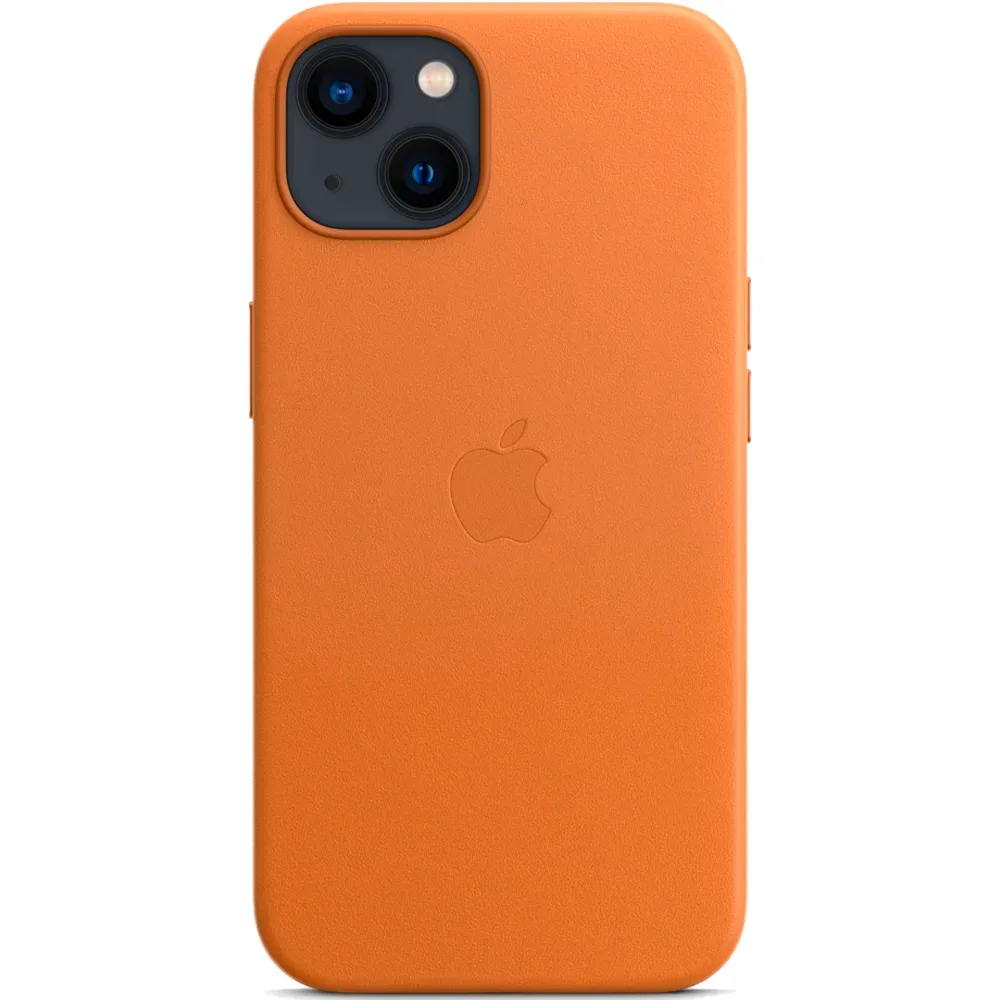 Кожаный чехол с поддержкой MagSafe Apple Leather Case для iPhone 13, Golden Brown (Золотистая охра)