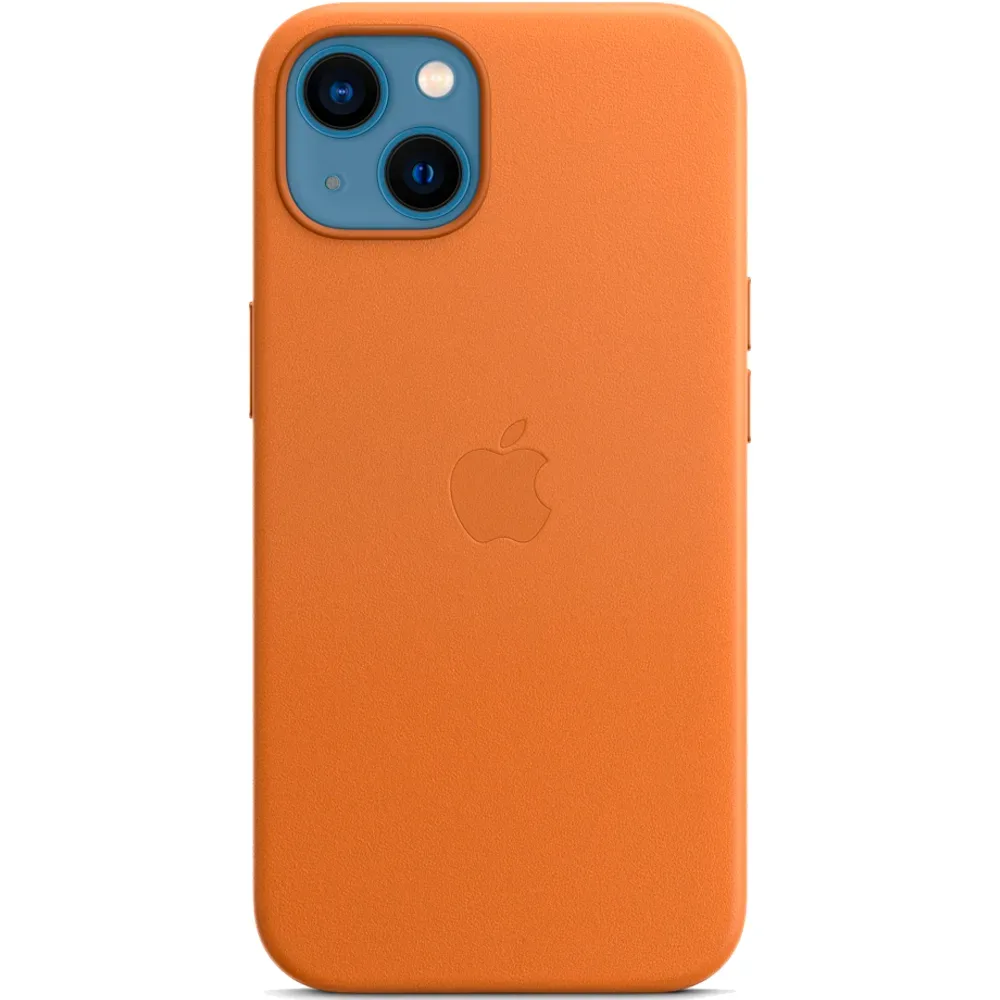 Кожаный чехол с поддержкой MagSafe Apple Leather Case для iPhone 13, Golden Brown (Золотистая охра)
