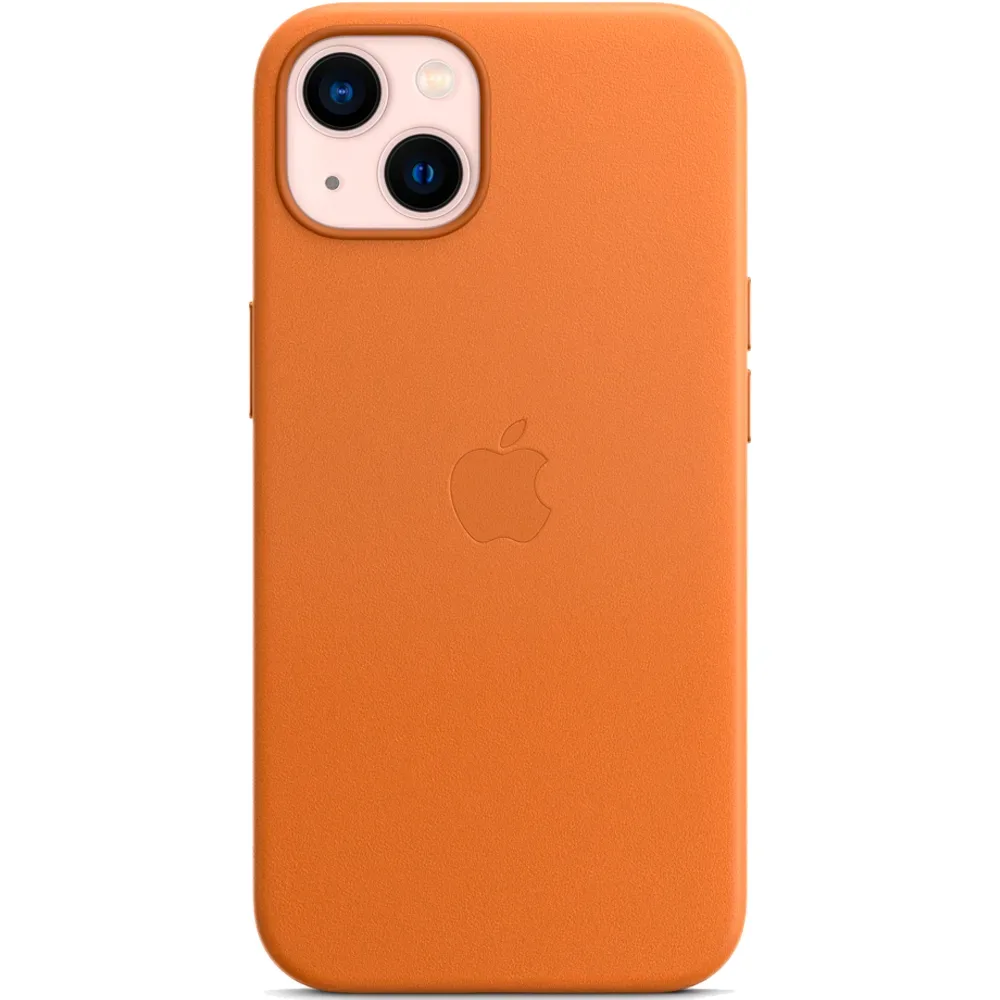 Кожаный чехол с поддержкой MagSafe Apple Leather Case для iPhone 13, Golden Brown (Золотистая охра)
