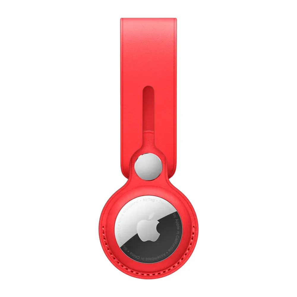 Кожаный брелок-подвеска Apple Leather Loop для AirTag, Red (Красный)