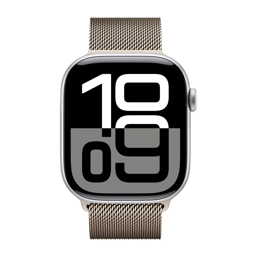 Умные часы Apple Watch Series 10 GPS, 46mm, Silver Aluminium Case with Milanese Loop, Natural