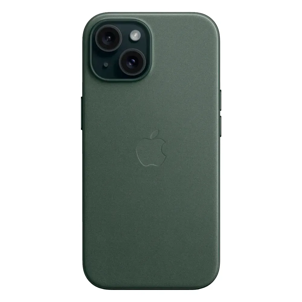 Тканевый чехол с поддержкой MagSafe Apple FineWoven Case для iPhone 15, Evergreen (Вечнозеленый)