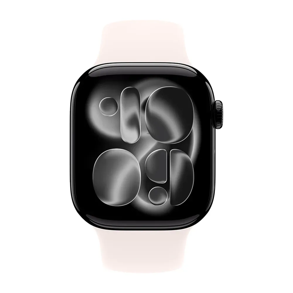 Умные часы Apple Watch Series 11 GPS, 42mm, Jet Black Aluminium Case with Light Blush Sport Band, S/M
