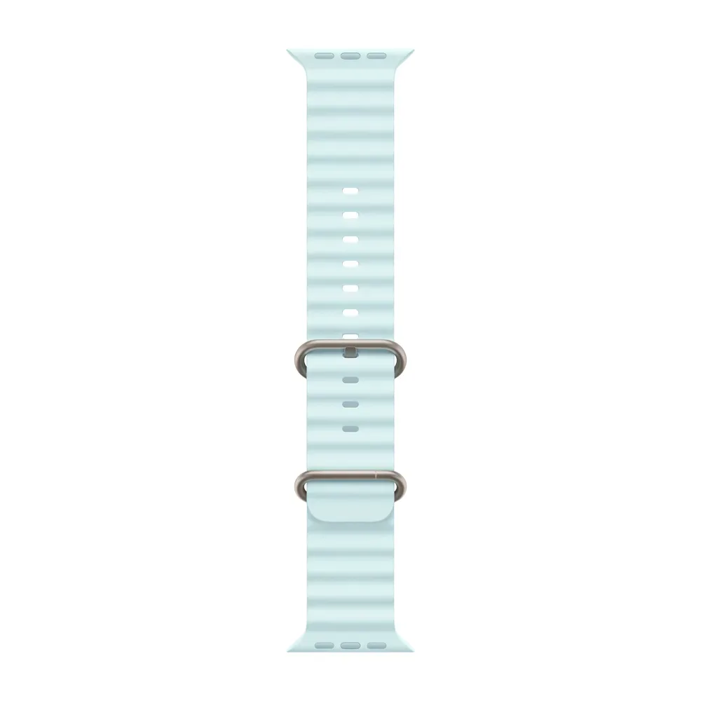 Умные часы Apple Watch Ultra 2 (2024) GPS + Cellular, 49mm, Natural Titanium Case with Ice Blue Ocean Band, (Ледяной голубой)
