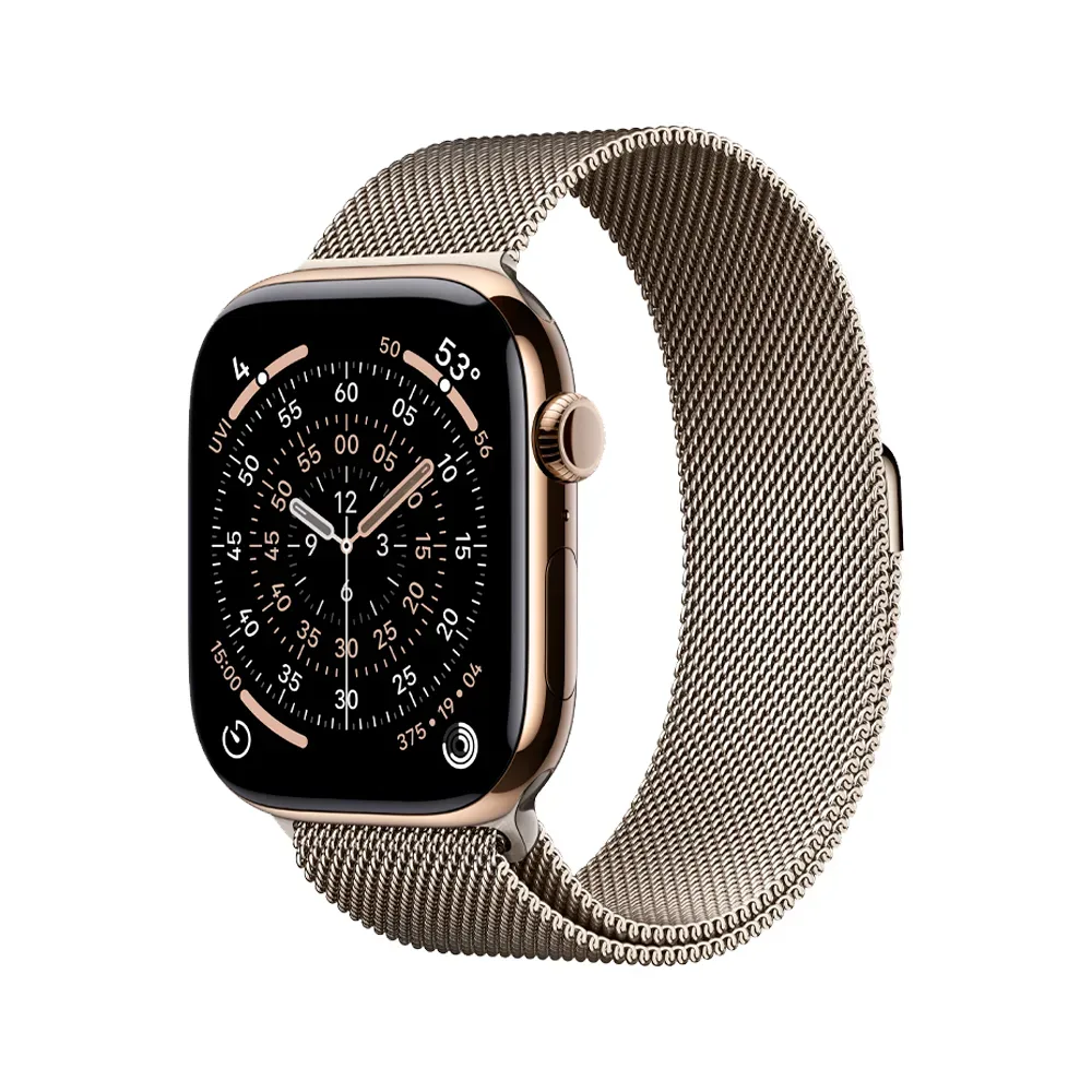 Умные часы Apple Watch Series 11 GPS + Cellular, 46mm, Gold Titanium Case with Natural Milanese Loop