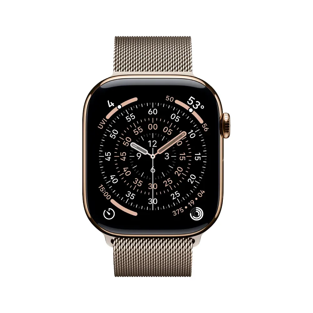 Умные часы Apple Watch Series 11 GPS + Cellular, 46mm, Gold Titanium Case with Natural Milanese Loop