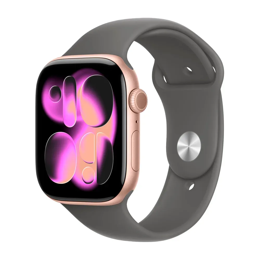 Умные часы Apple Watch Series 11 GPS, 46mm, Rose Gold Aluminium Case with Stone Gray Sport Band, M/L