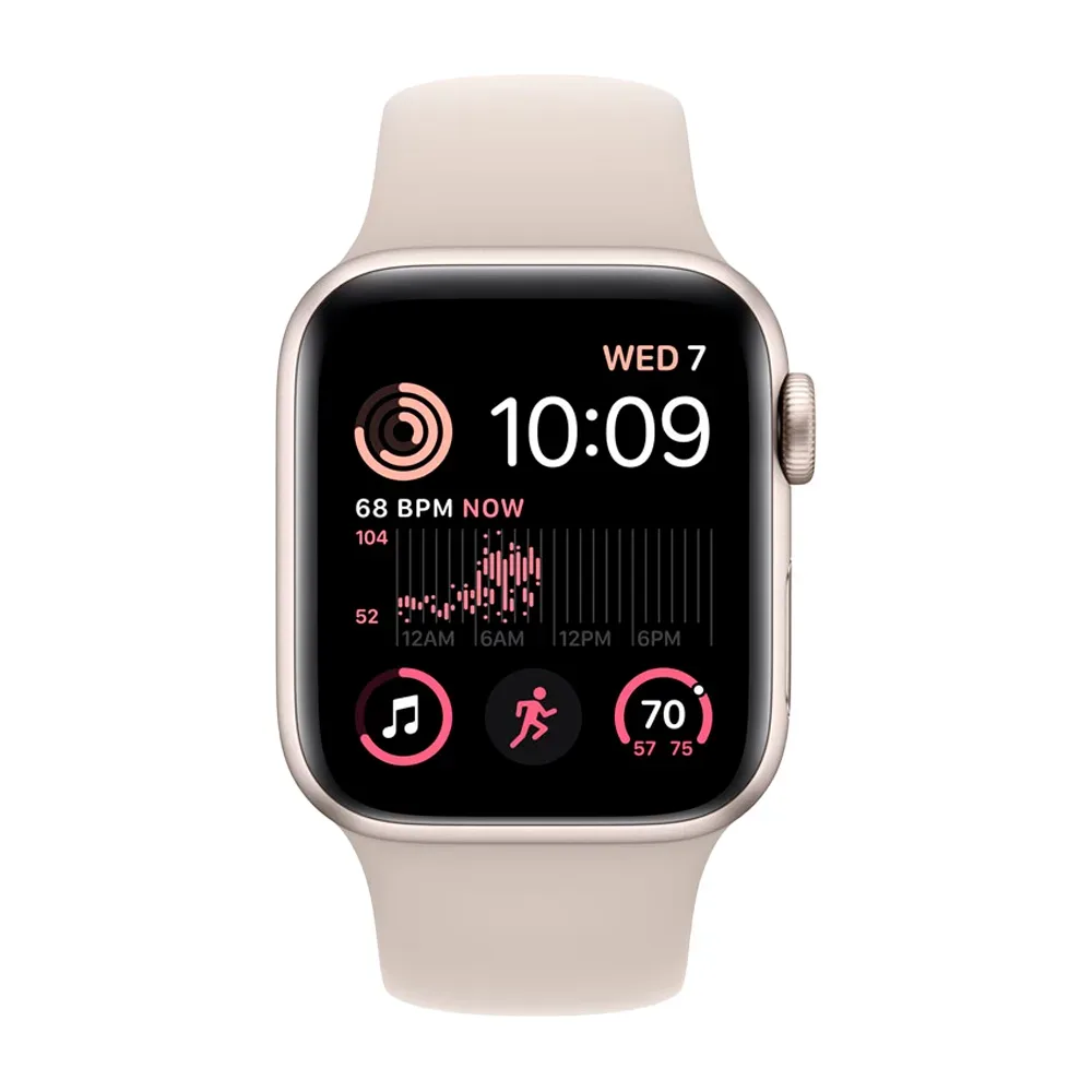 Умные часы Apple Watch SE (2022) GPS, 40mm, Aluminium Case with Sport Band M/L, Starlight (Сияющая звезда)