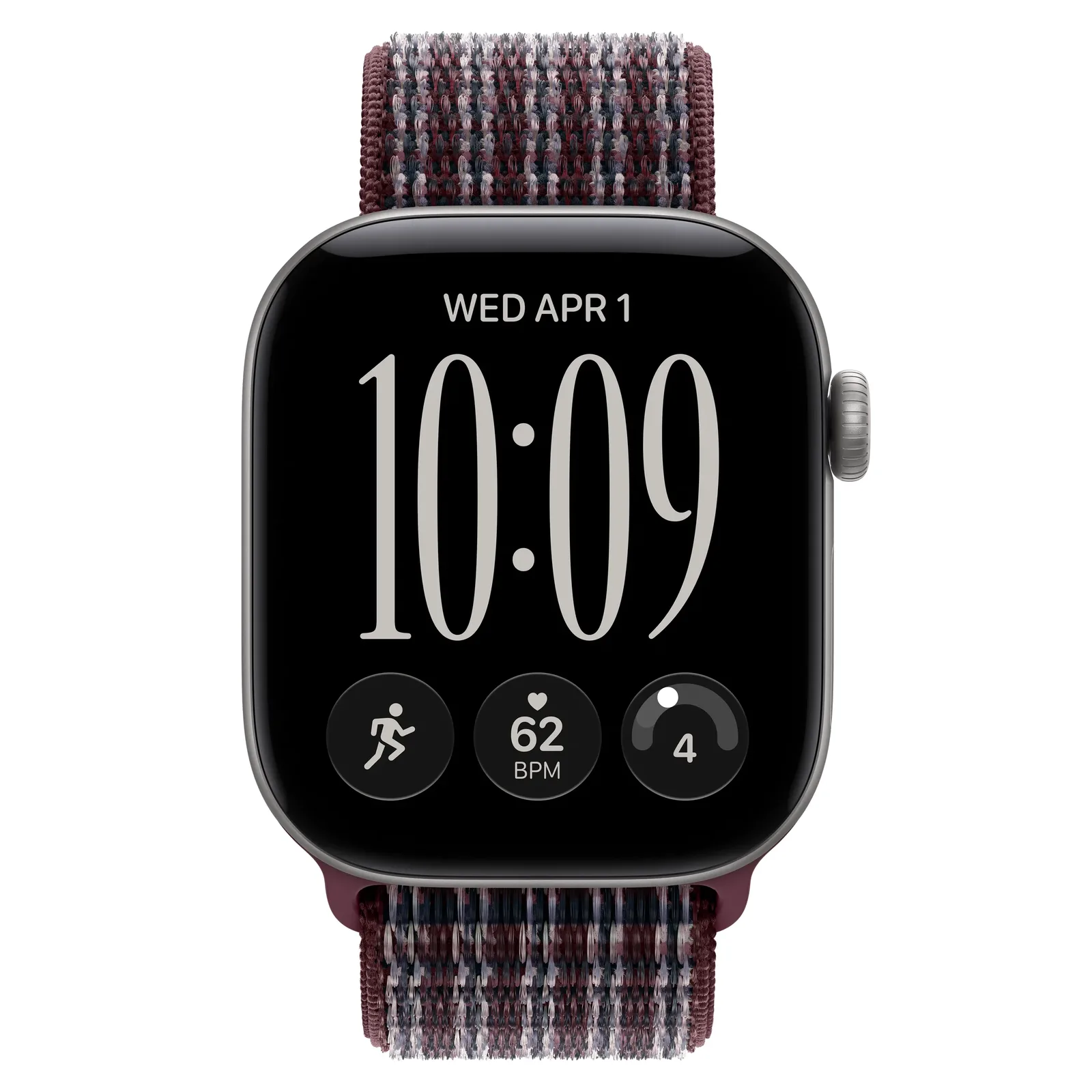 Умные часы Apple Watch Series 12 GPS, 42mm, Space Gray Aluminum Case with Burgundy Plaid Sport Loop