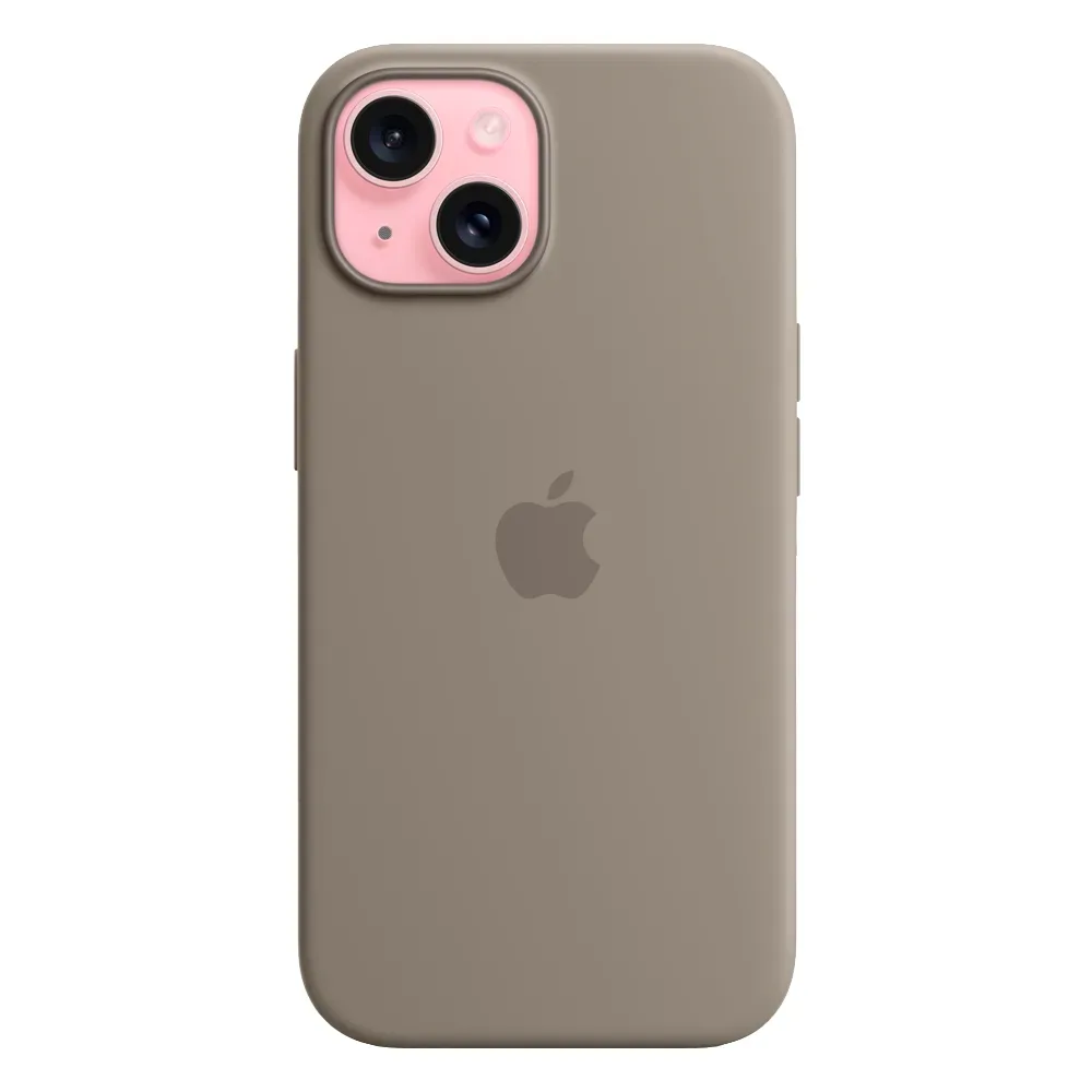Силиконовый чехол с поддержкой MagSafe Apple Silicone Case для iPhone 15, Clay (Пепельно-коричневый)