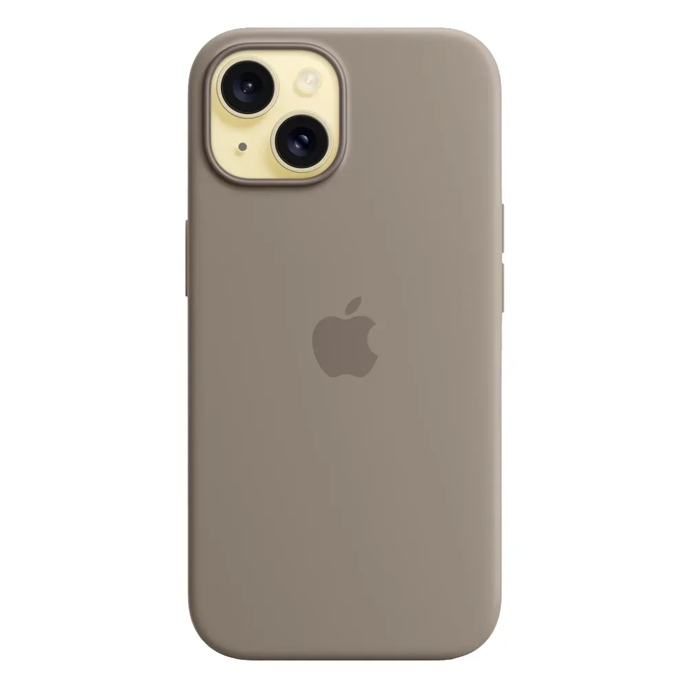Силиконовый чехол с поддержкой MagSafe Apple Silicone Case для iPhone 15, Clay (Пепельно-коричневый)