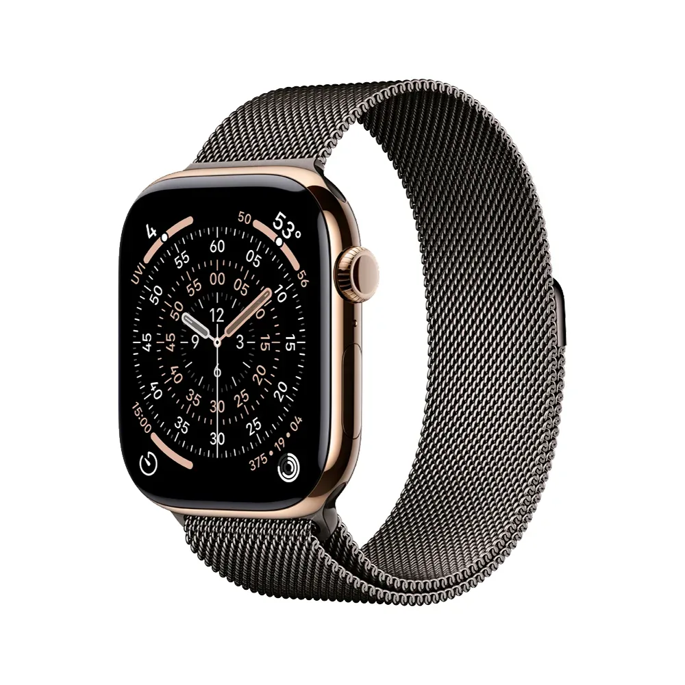 Умные часы Apple Watch Series 11 GPS + Cellular, 46mm, Gold Titanium Case with Slate Milanese Loop