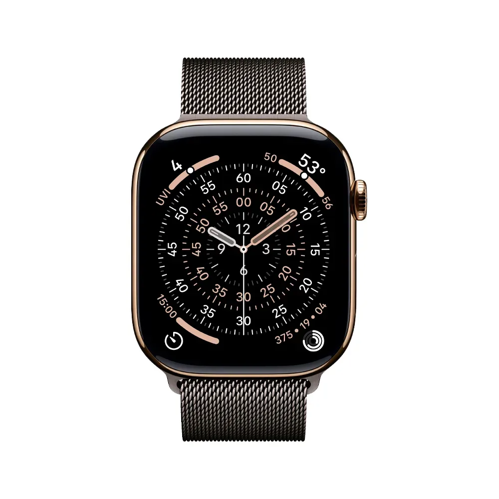 Умные часы Apple Watch Series 11 GPS + Cellular, 46mm, Gold Titanium Case with Slate Milanese Loop