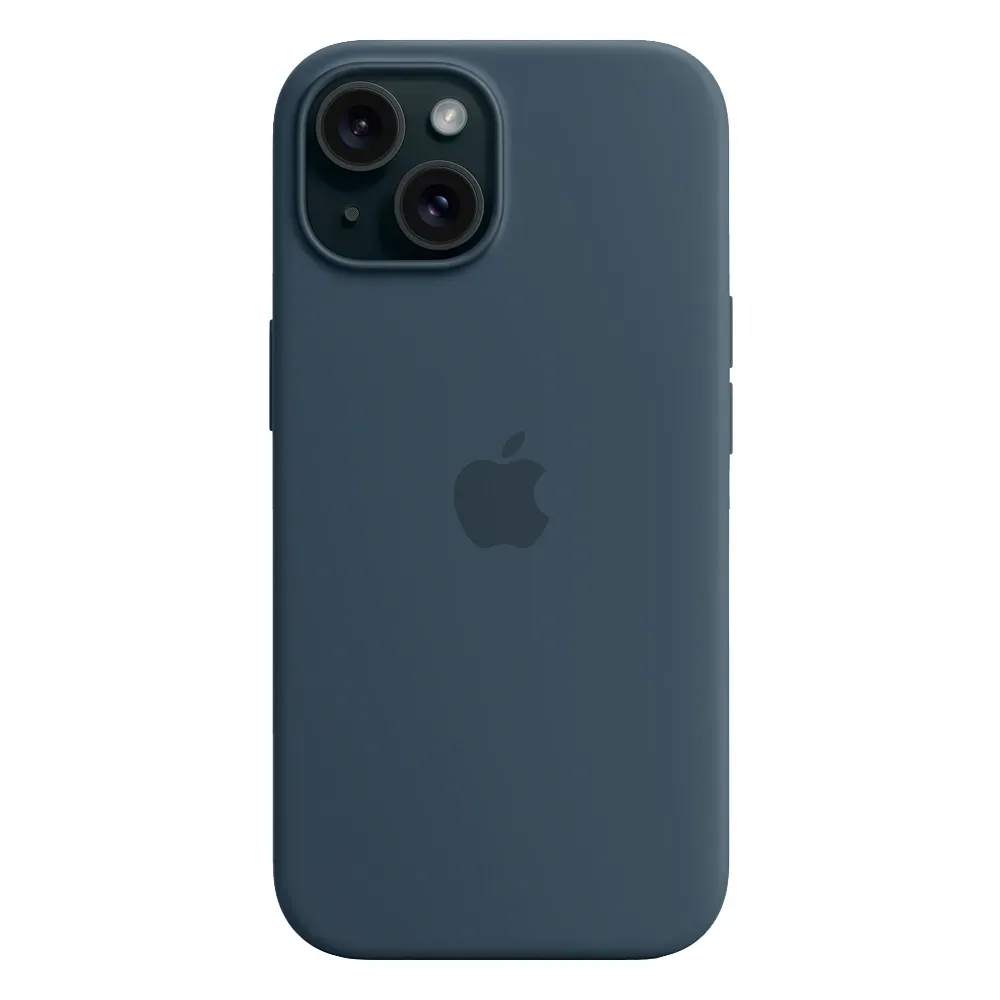 Силиконовый чехол с поддержкой MagSafe Apple Silicone Case для iPhone 15, Storm Blue (Штормовое небо)
