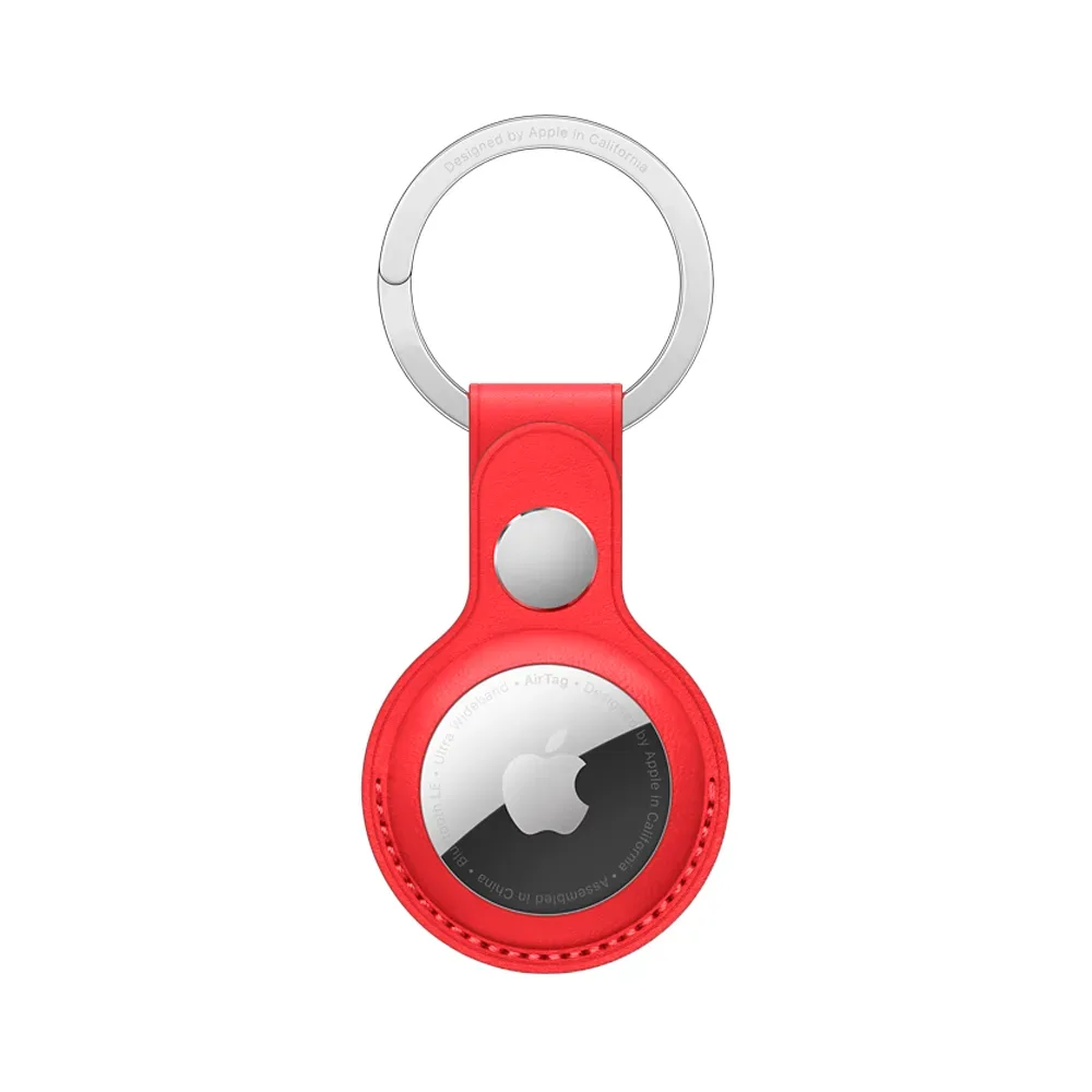 Кожаный брелок с заводным кольцом Apple Leather Key Ring для AirTag, Red (Красный)