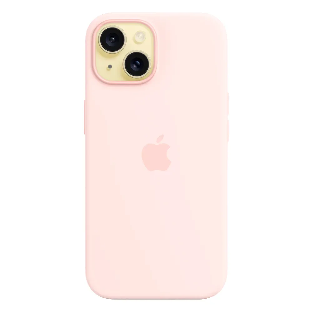 Силиконовый чехол с поддержкой MagSafe Apple Silicone Case для iPhone 15, Light Pink (Светло-розовый)