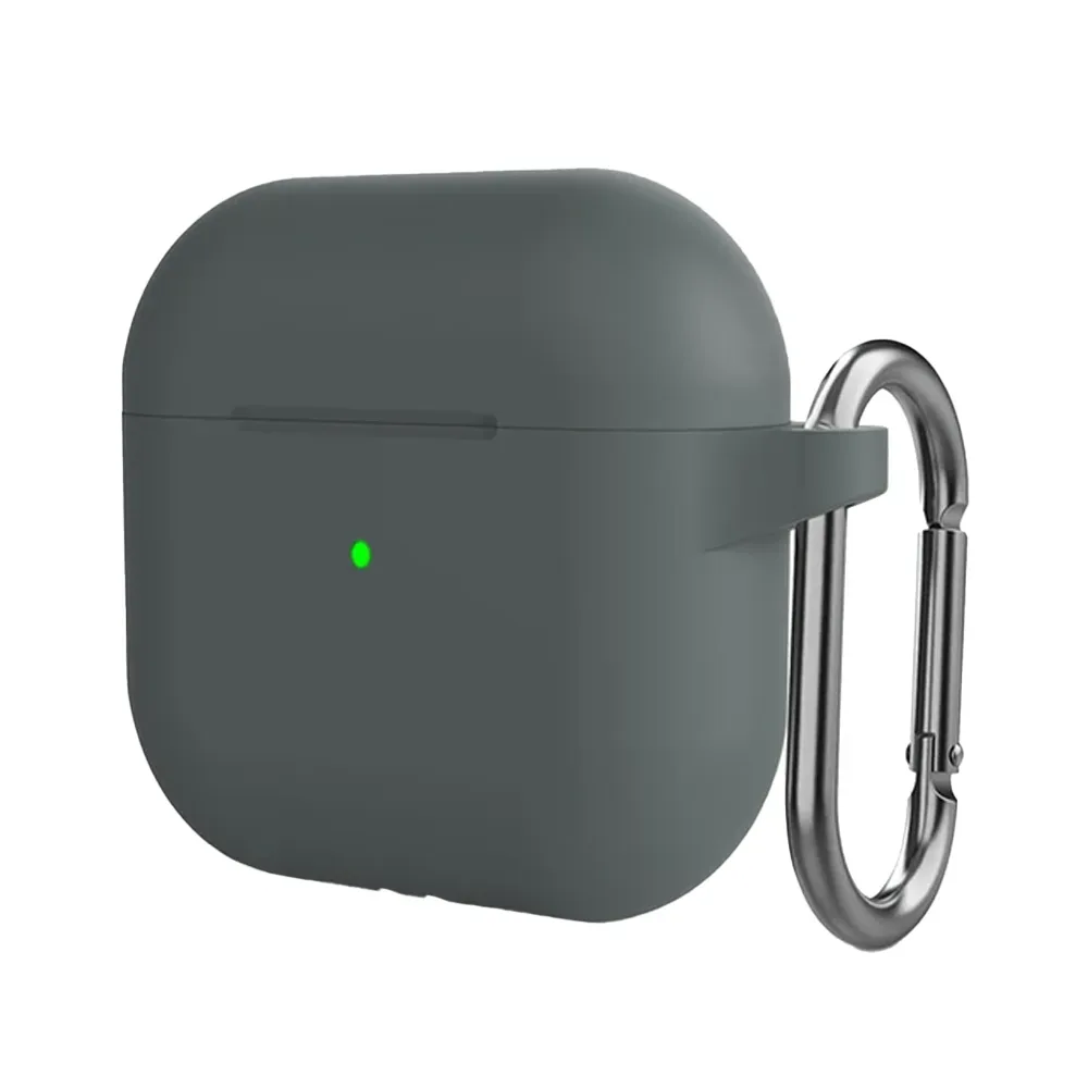 Чехол для наушников Apple AirPods 4, Dark Gray (Темно-серый), с карабином