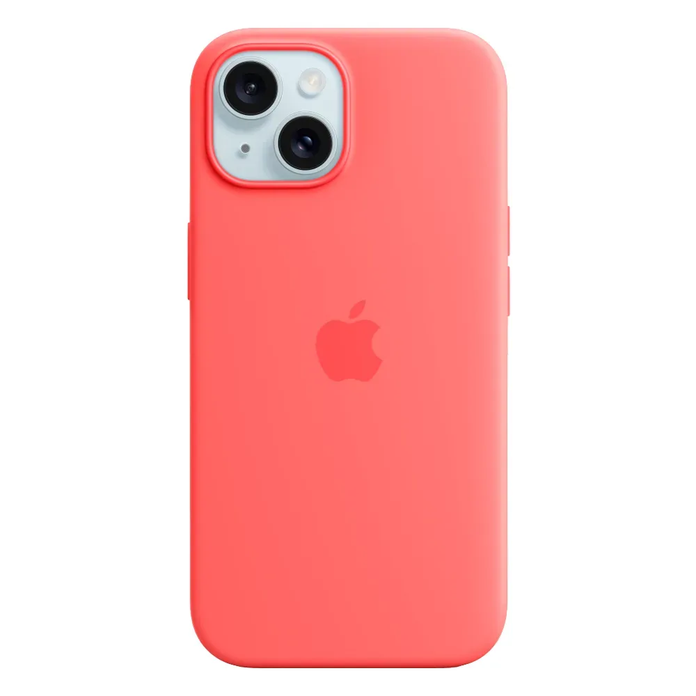 Силиконовый чехол с поддержкой MagSafe Apple Silicone Case для iPhone 15, Guava (Спелая гуава)