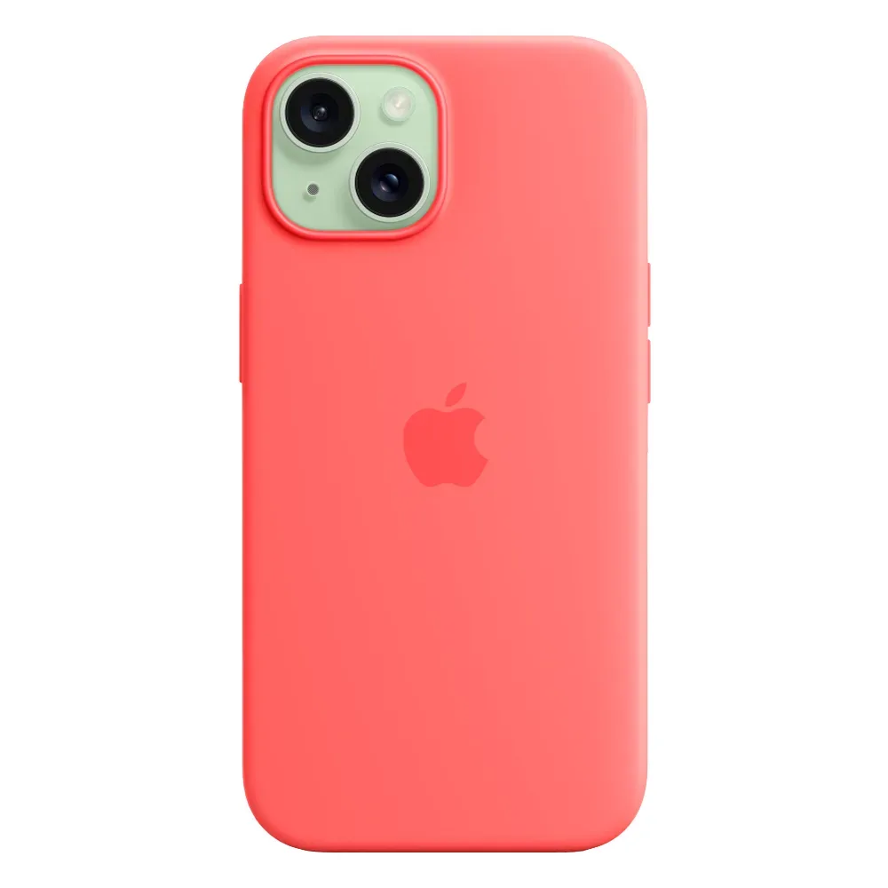 Силиконовый чехол с поддержкой MagSafe Apple Silicone Case для iPhone 15, Guava (Спелая гуава)