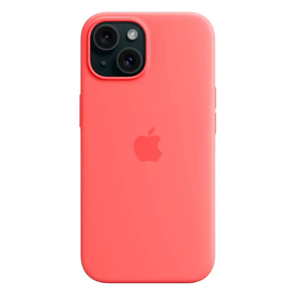 Силиконовый чехол с поддержкой MagSafe Apple Silicone Case для iPhone 15, Guava (Спелая гуава)
