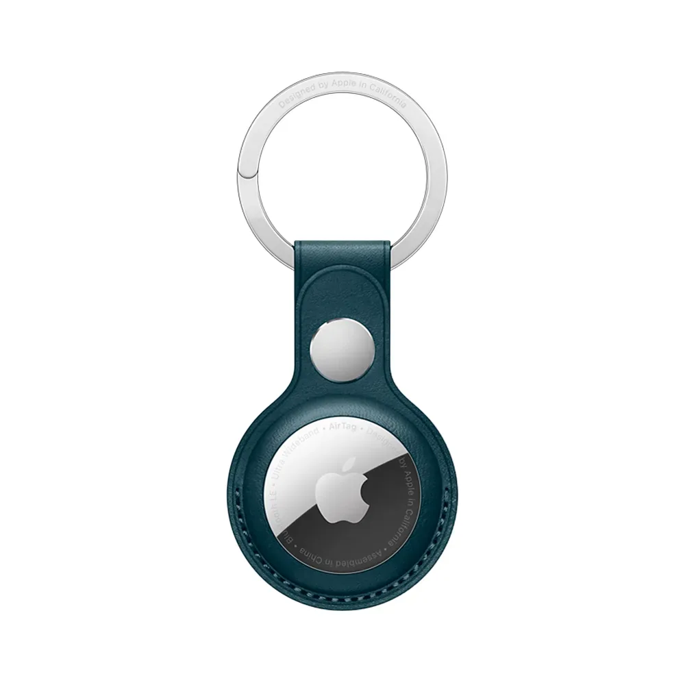 Кожаный брелок с заводным кольцом Apple Leather Key Ring для AirTag, Baltic Blue (Балтийский синий)