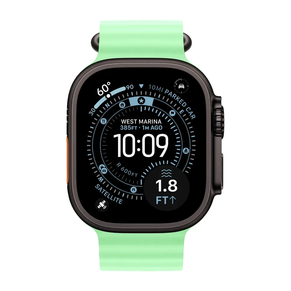 Умные часы Apple Watch Ultra 3 (2025) GPS + Cellular, 49mm, Black Titanium Case with Neon Green Ocean Band