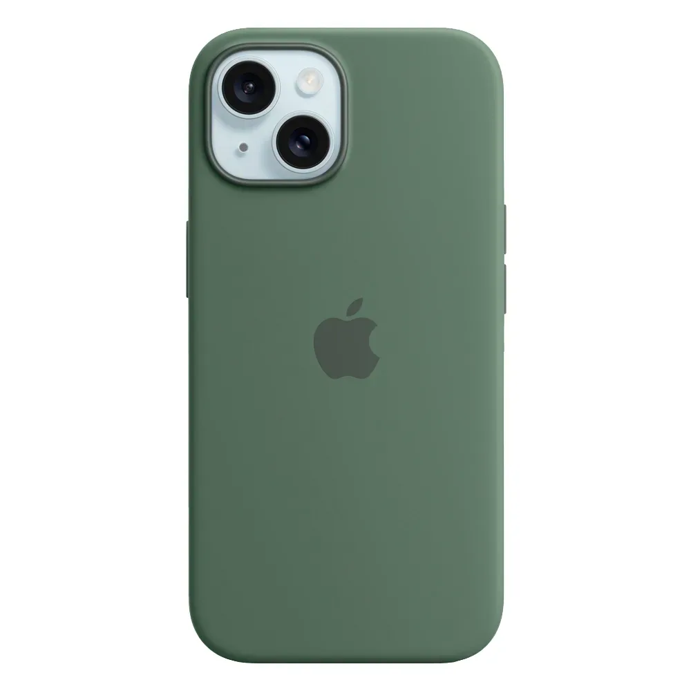 Силиконовый чехол с поддержкой MagSafe Apple Silicone Case для iPhone 15, Cypress (Кипарис)