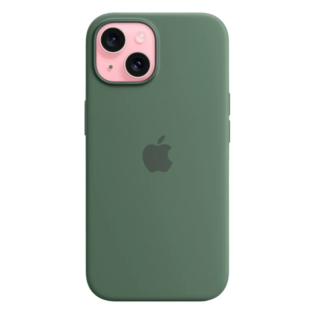 Силиконовый чехол с поддержкой MagSafe Apple Silicone Case для iPhone 15, Cypress (Кипарис)