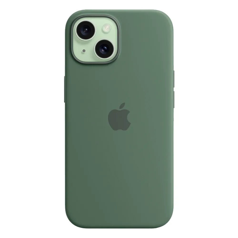 Силиконовый чехол с поддержкой MagSafe Apple Silicone Case для iPhone 15, Cypress (Кипарис)