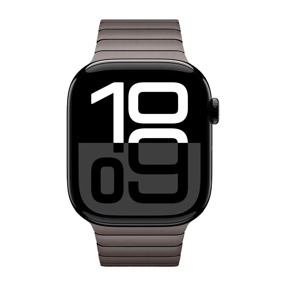 Умные часы Apple Watch Series 10 GPS, 46mm, Jet Black Aluminium Case with Link Bracelet, Slate