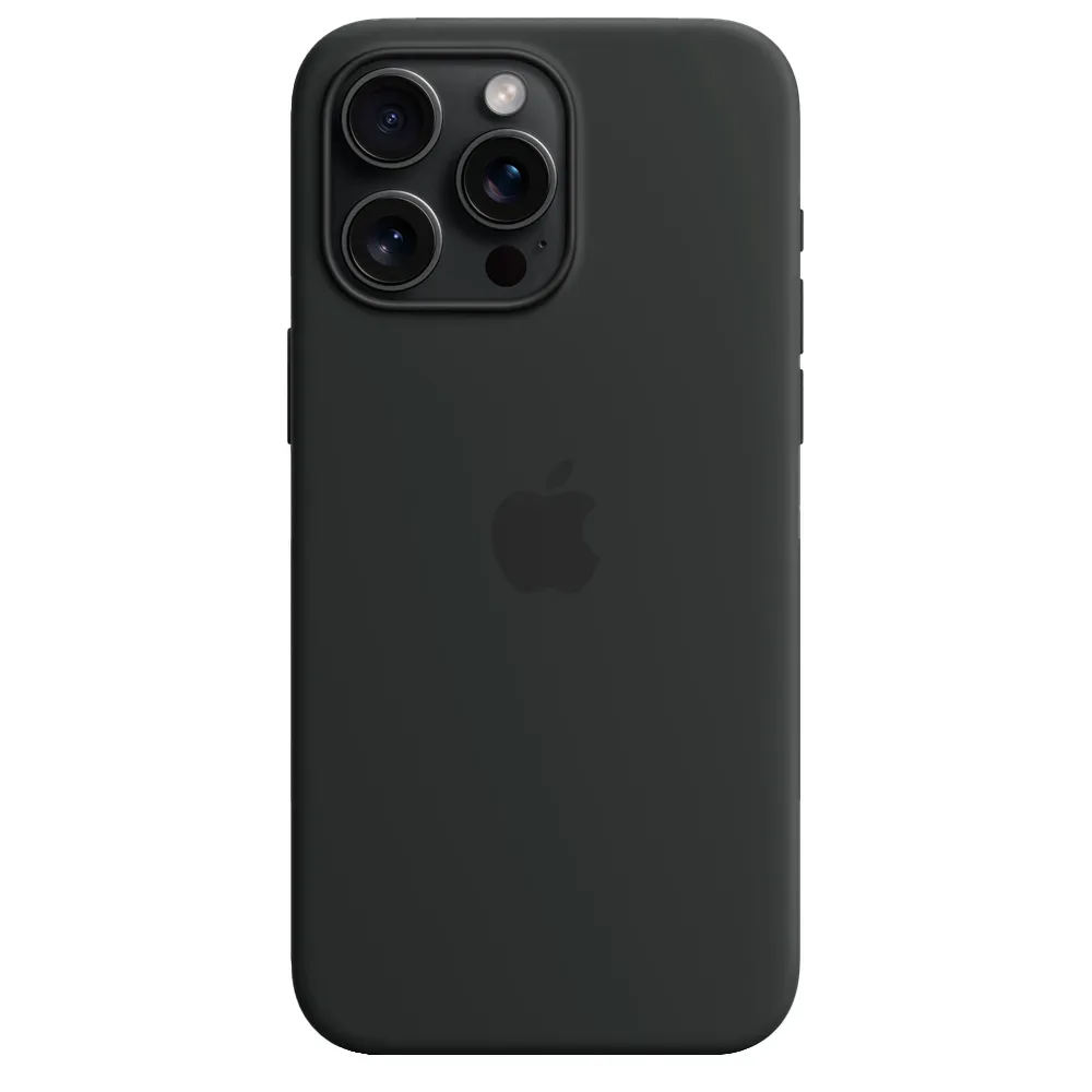 Силиконовый чехол с поддержкой MagSafe Apple Silicone Case для iPhone 15 Pro Max, Black (Черный)