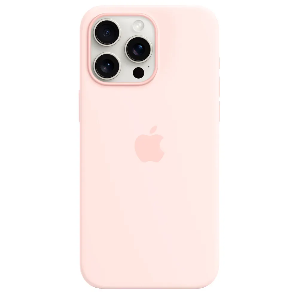 Силиконовый чехол с поддержкой MagSafe Apple Silicone Case для iPhone 15 Pro Max, Light Pink (Светло-розовый)