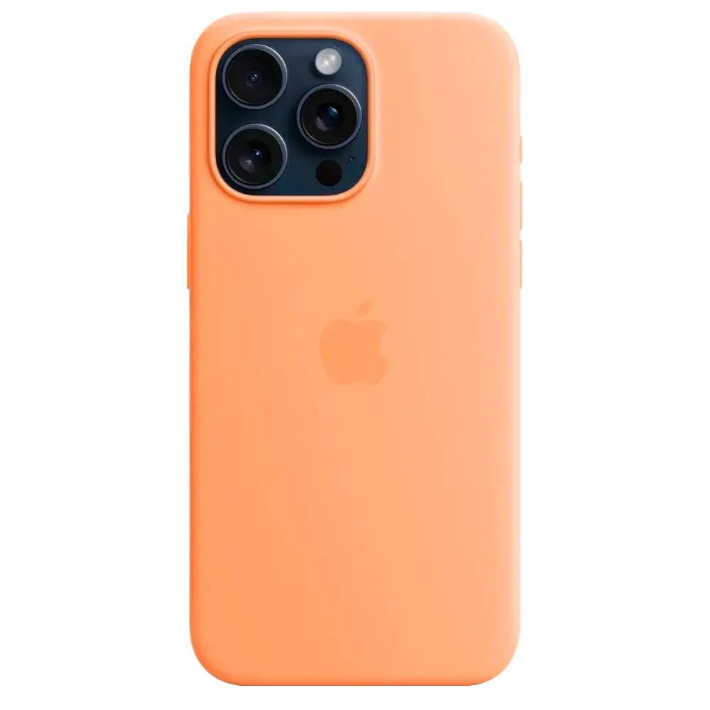 Силиконовый чехол с поддержкой MagSafe Apple Silicone Case для iPhone 15 Pro Max, Orange Sorbet (Апельсиновый сорбет)