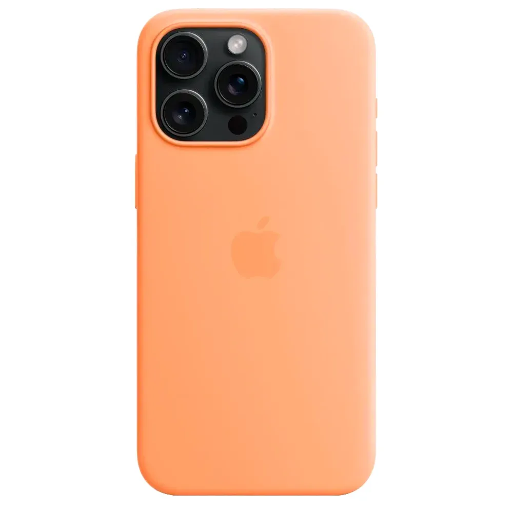Силиконовый чехол с поддержкой MagSafe Apple Silicone Case для iPhone 15 Pro Max, Orange Sorbet (Апельсиновый сорбет)