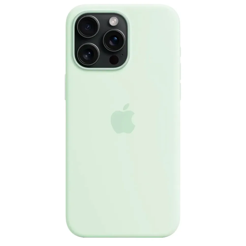 Силиконовый чехол с поддержкой MagSafe Apple Silicone Case для iPhone 15 Pro Max, Soft Mint (Пастельно-мятный)